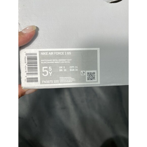 Nike Air Force 1 Low women’s White and Blue Sz 5.5 Y - Picture 8 of 12